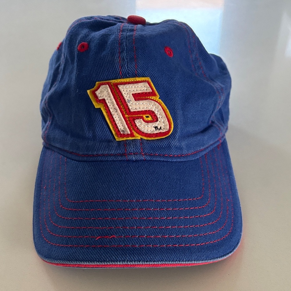 Blue Baseball Cap with Red '15' Patch